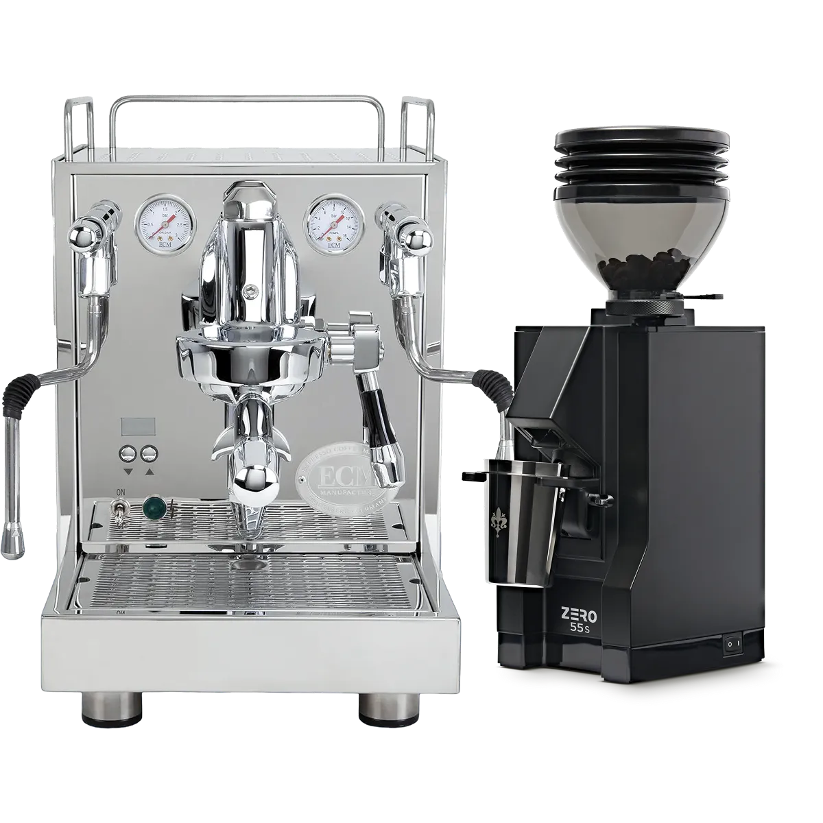 ECM Mechanika Max Espresso Machine with Eureka Zero 55s Grinder (Black) Bundle Espresso Machine (Prosumer) ECM