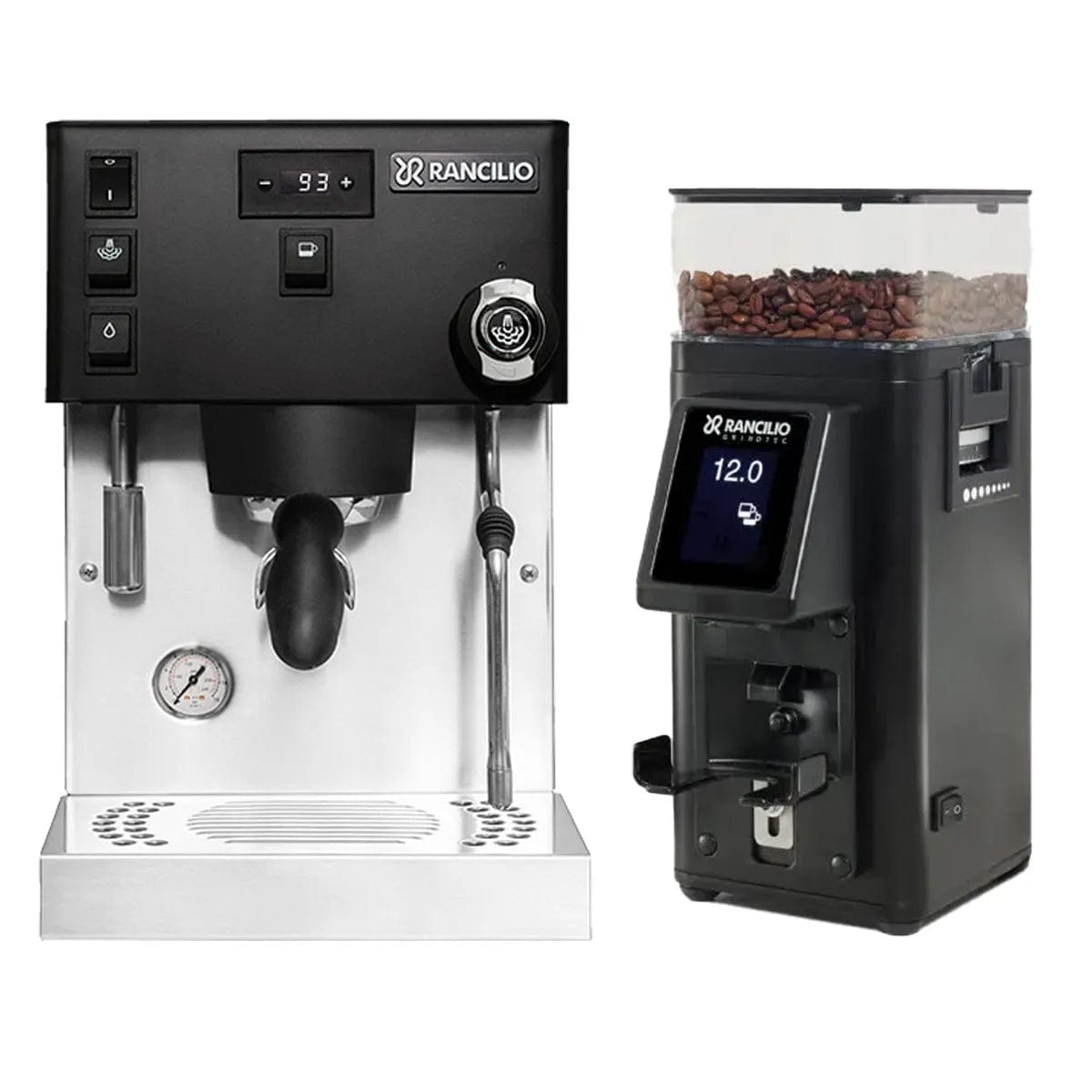 Rancilio Silvia Pro X Dual Boiler and Racillio Stile Grinder Bundle (Black) Espresso Machine Rancilio