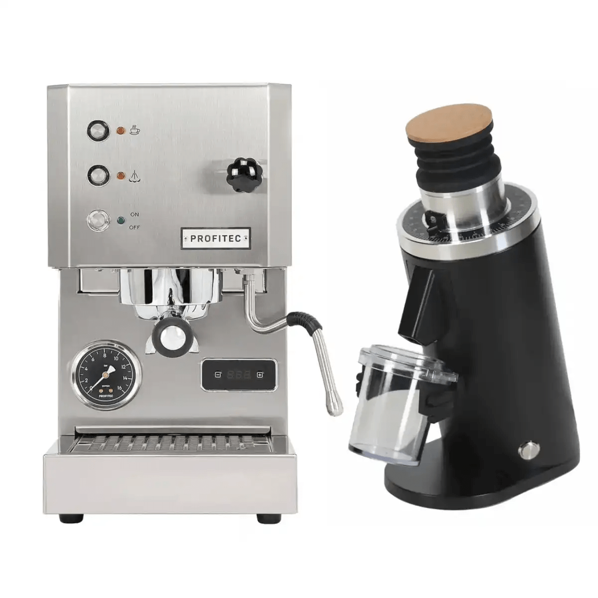 Profitec Go (Stainless Steel) Espresso Machine & DF54 Gen 2 Grinder (Black) Bundle Espresso Machine (Prosumer) Profitec