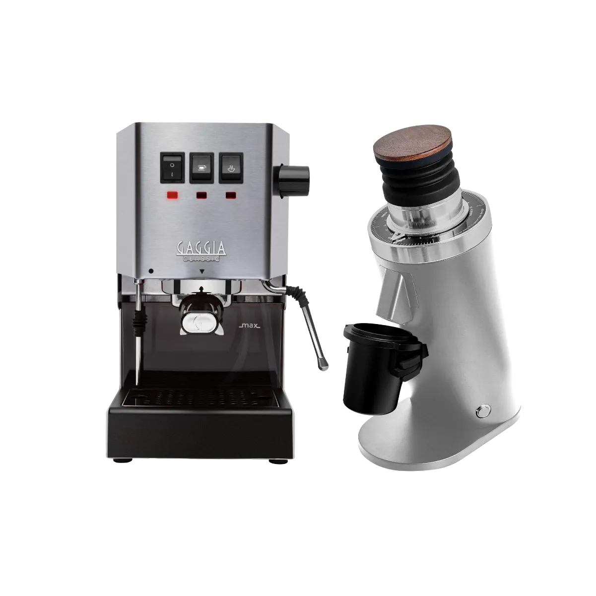 Gaggia Classic E24 Stainless Steel & DF64 Gen 2 Grinder (Silver) Bundle Espresso Machine Gaggia