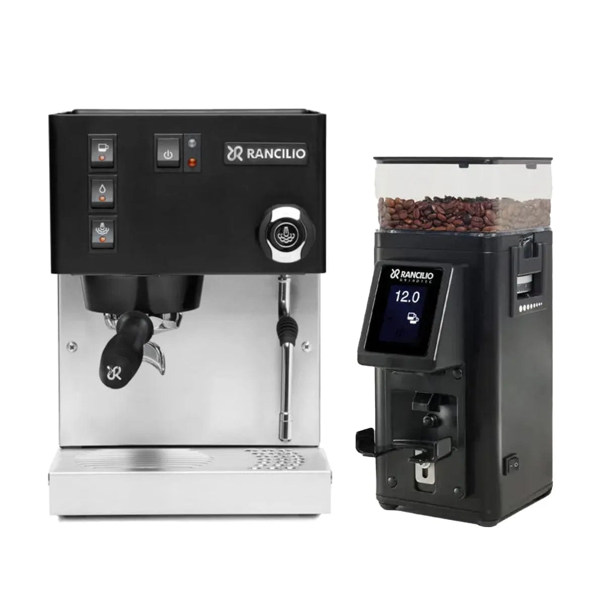 Rancilio Silvia M V6 Espresso Machine (Limited Edition Black and Stainless Steel) and Rancilio Stile Grinder Machine Bundle Espresso Machine Rancilio