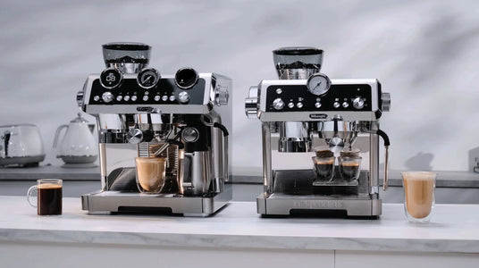 De'Longhi espresso machines brewing coffee