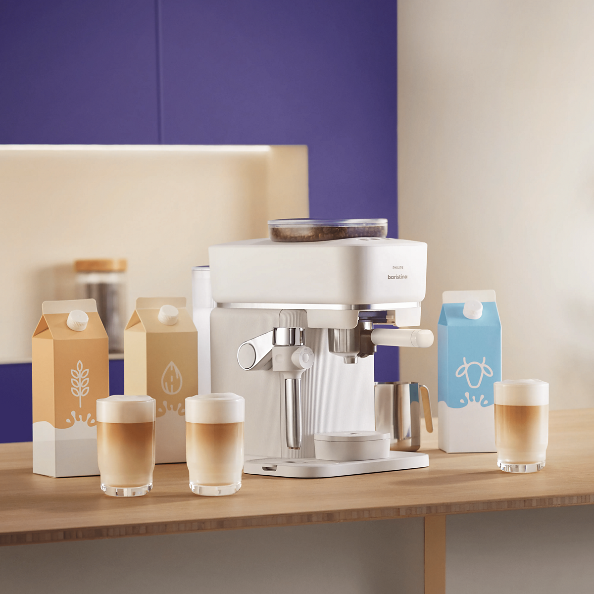 Philips Baristina Latte Semi-Automatic Espresso Machine BAR400/00 (White) Philips