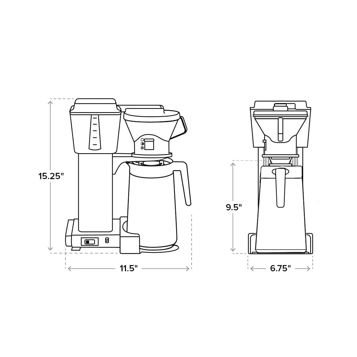 Technivorm Moccamaster KBT Thermal Carafe Brewer 79115 (Stone Grey) Drip Coffee Maker Moccamaster