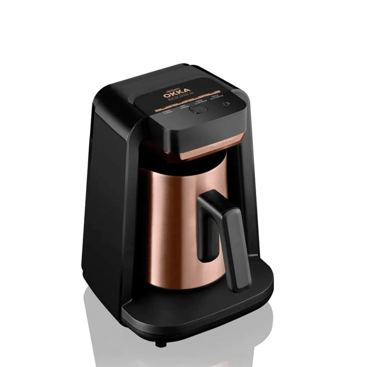 Arzum Okka Rich Automatic Turkish Coffee and Hot Beverage Maker, Velvetiser, 120V, OK0012 (Black/Copper) Turkish Coffee Machine Arzum
