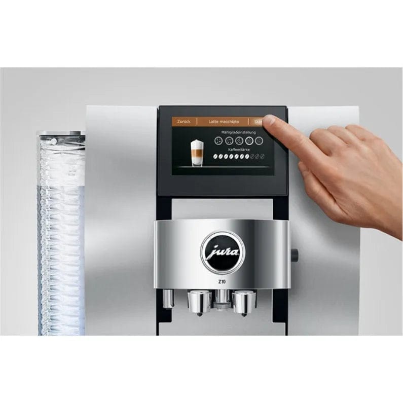 Jura Z10 Aluminum White Super Automatic Coffee Machine Bundle (Jura White Cool Control 1.0 l and Smart Care Kit) Super Automatic Espresso Machine Jura