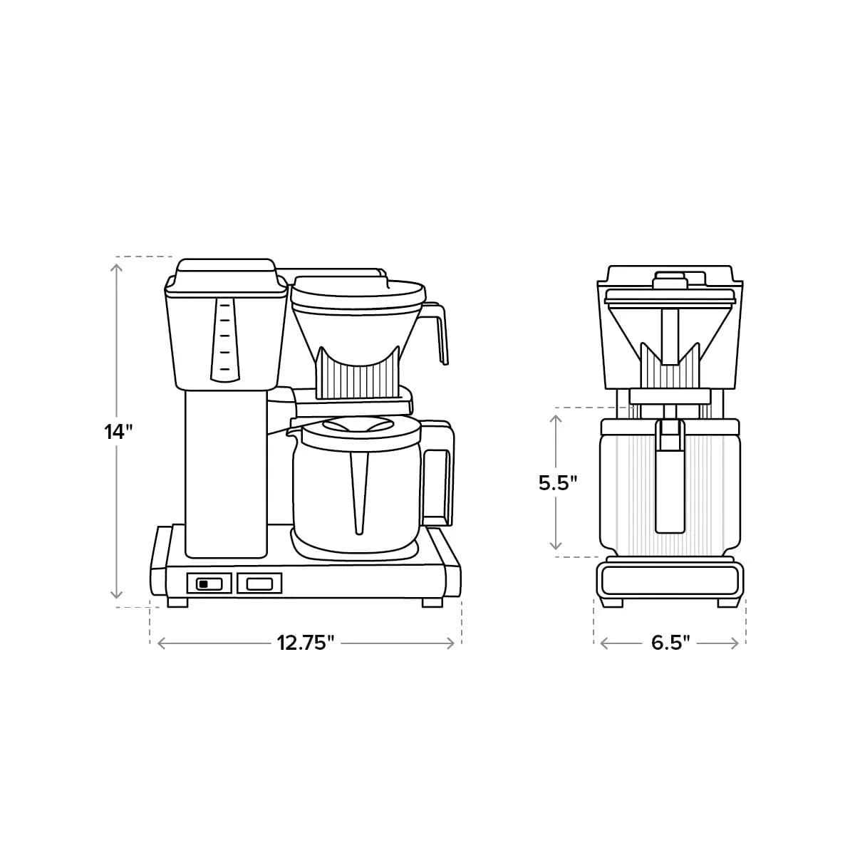Technivorm Moccamaster KBGV Select Glass Carafe Brewer 53931 (Slate) Drip Coffee Maker Moccamaster