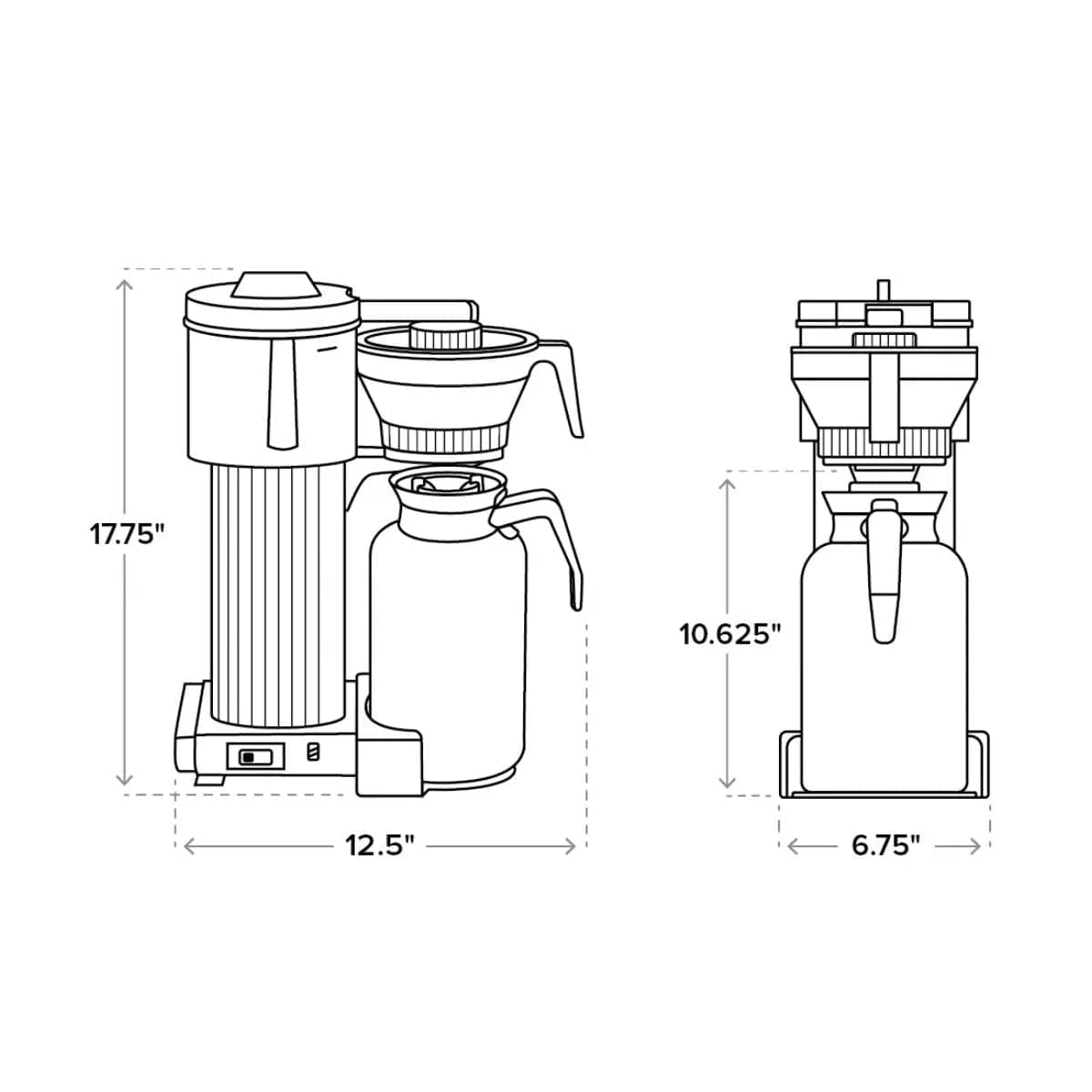 Technivorm Moccamaster CDT Grand Cafe/Office Brewer 39340 (Brushed Silver) Drip Coffee Maker Moccamaster