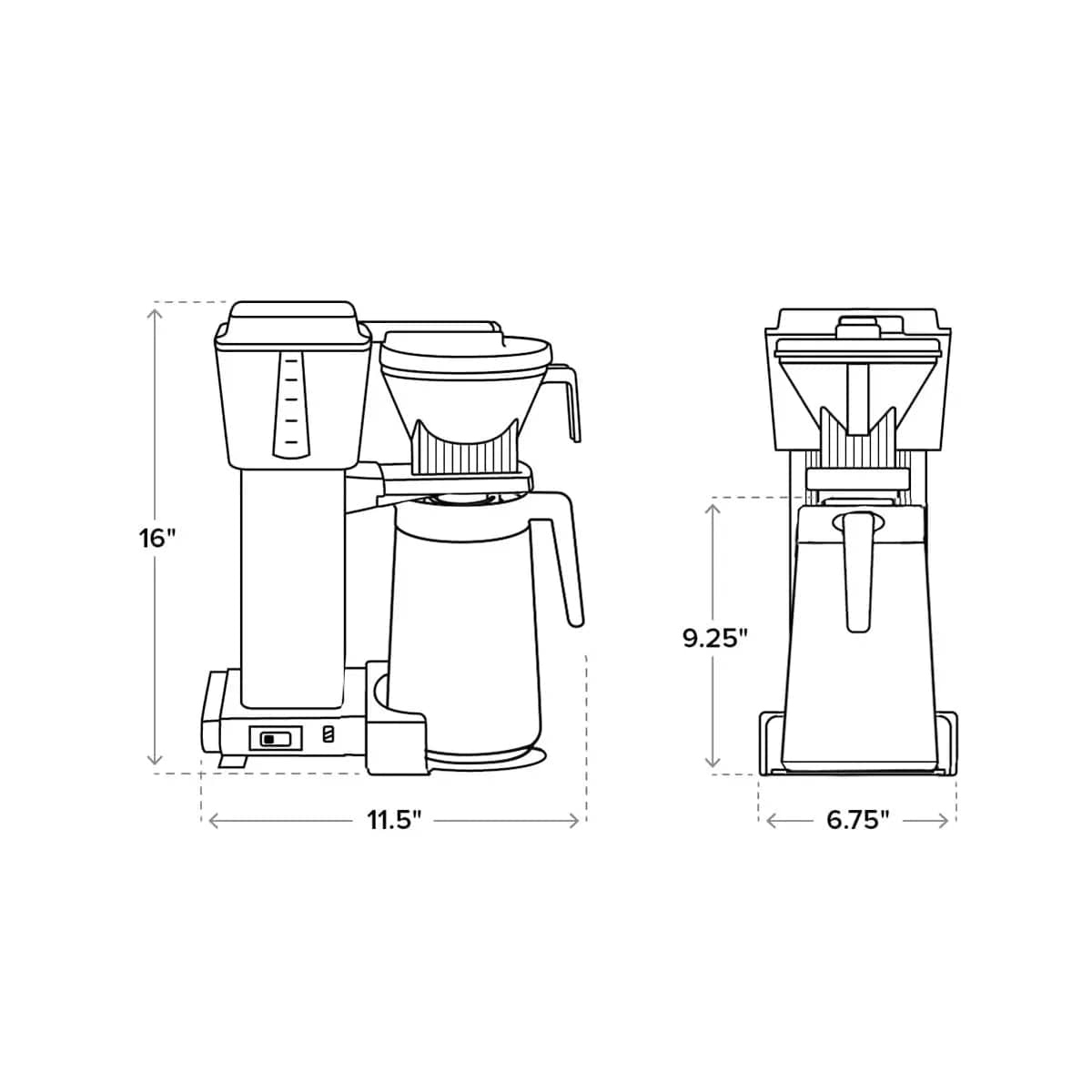Technivorm Moccamaster KBGT Thermal Carafe Brewer 79314 (Black) Drip Coffee Maker Moccamaster