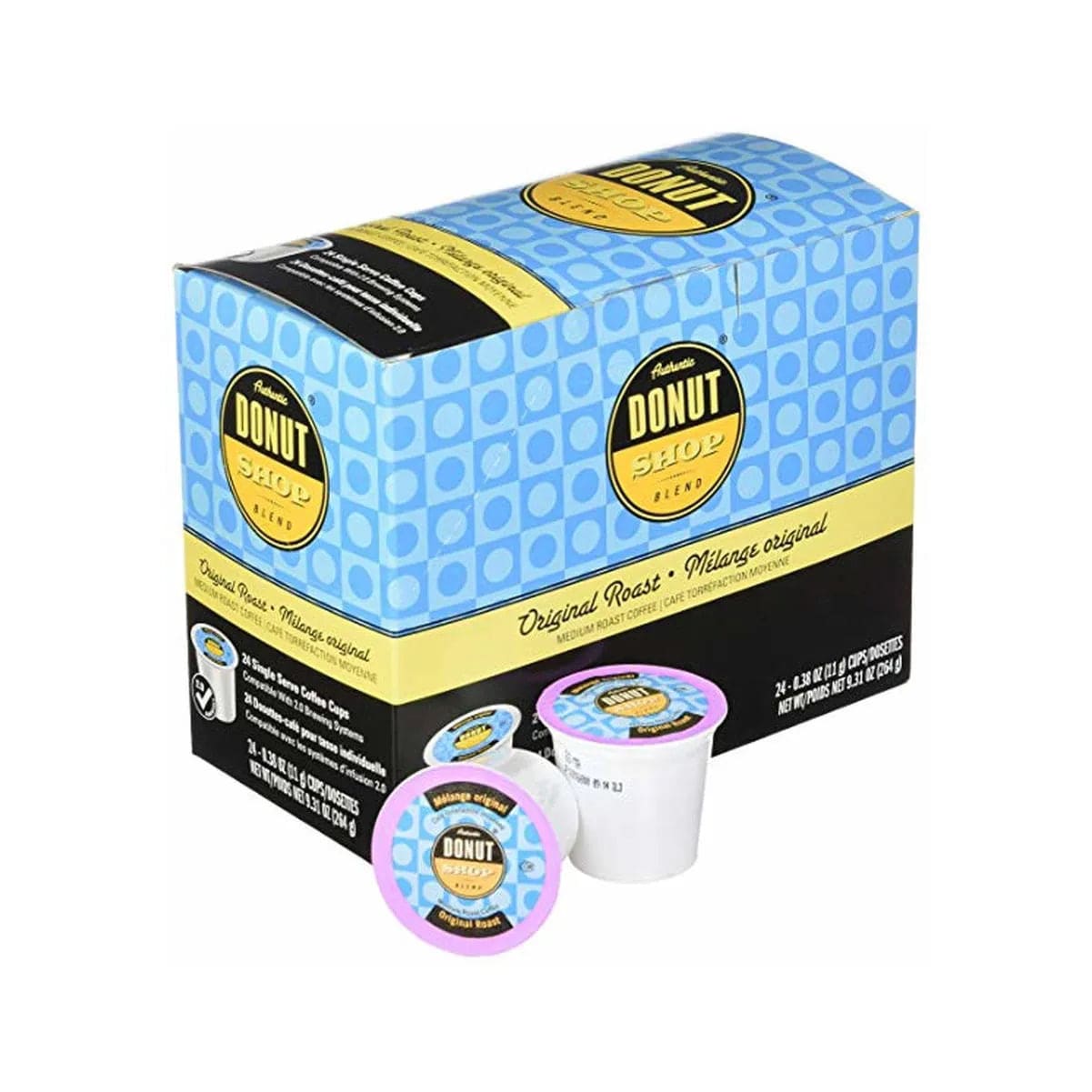 Authentic Donut Shop Original Roast Single-Serve Coffee Pods (Box of 24) K-Cups Authentic Donut Shop