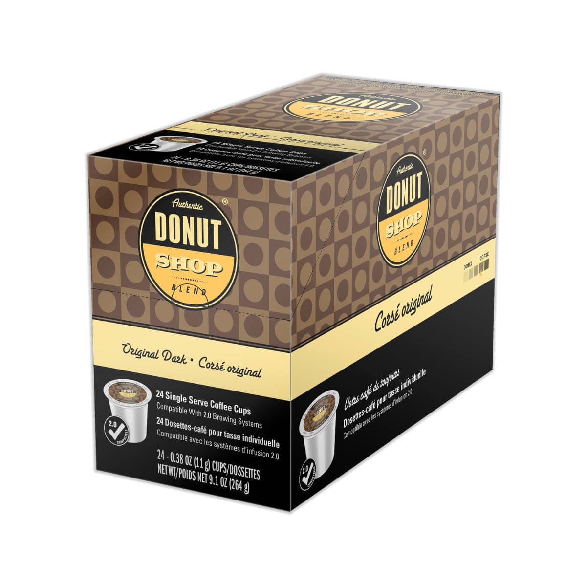 Authentic Donut Shop Original Dark Roast Single-Serve Coffee Pods (Box of 24) K-Cups Authentic Donut Shop