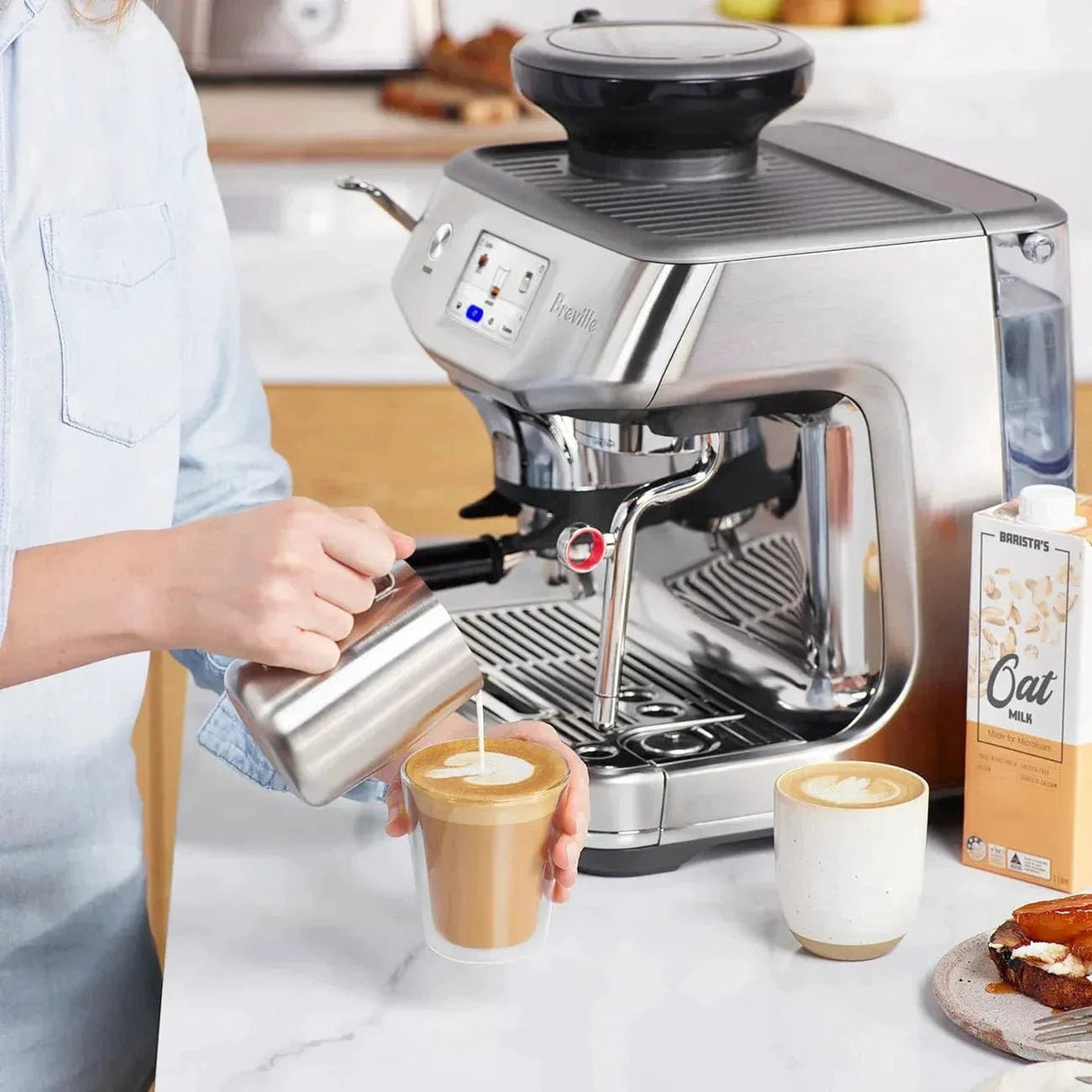 Breville The Barista Touch Impress Espresso Machine BES881SST (Sea Salt) Espresso Machine Breville