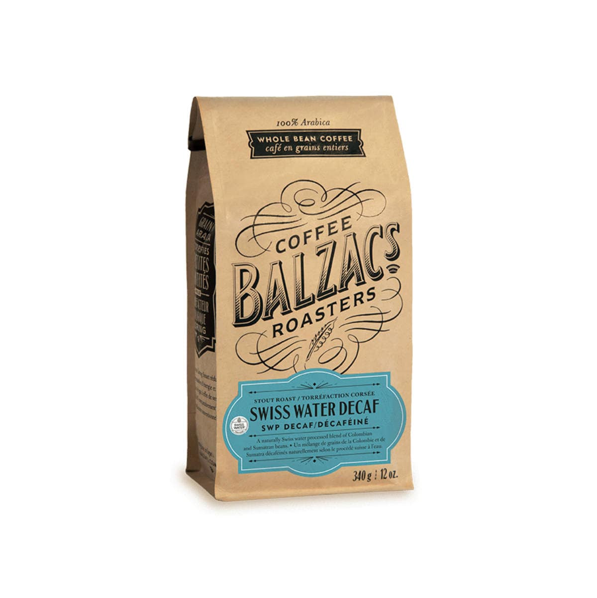Balzac's Decaf Swiss Water Process Whole Bean Coffee (0.75 lb) Whole Bean Coffee Balzac's