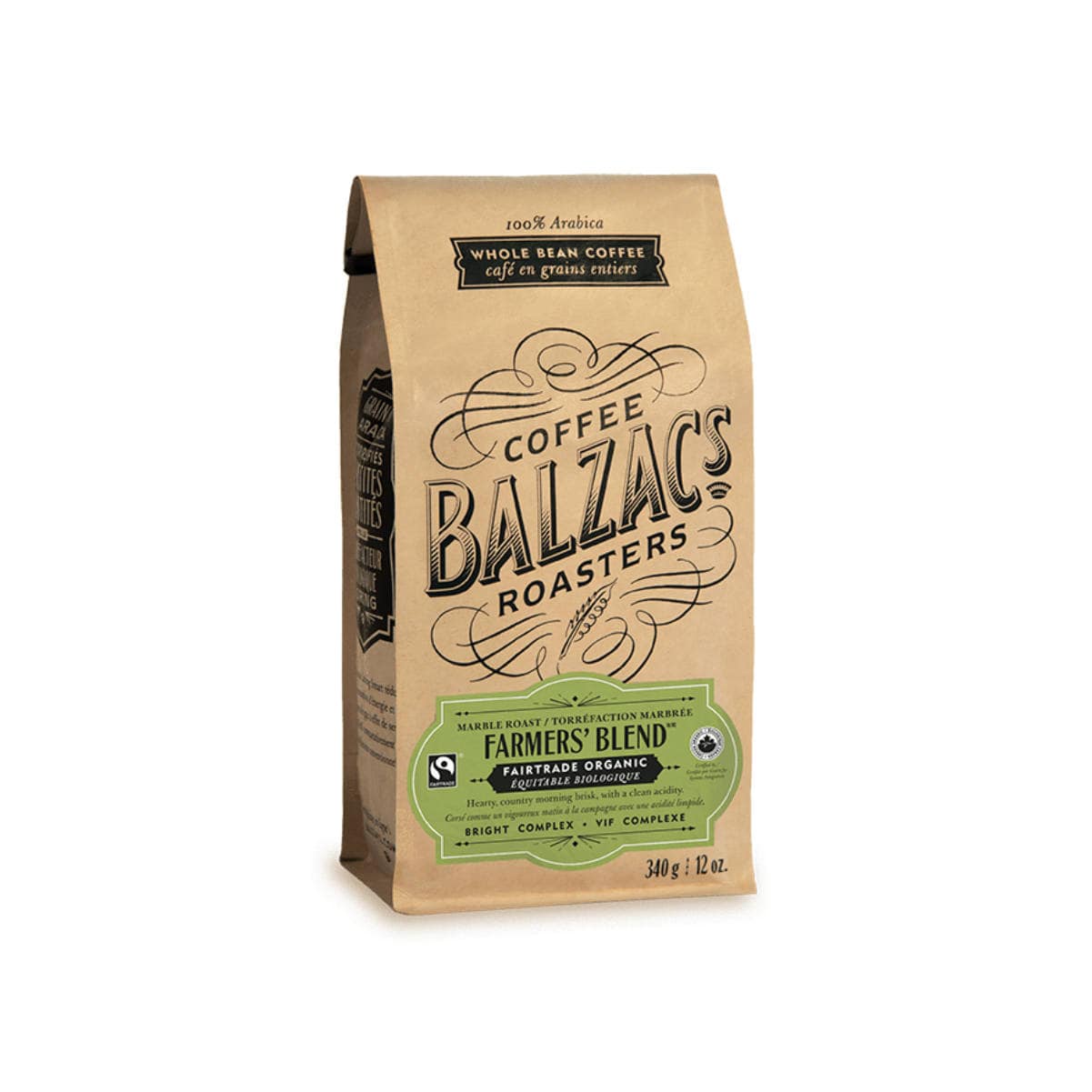 Balzac's Fair Trade Farmers' Blend Organic Whole Bean Coffee (0.75 lb) Whole Bean Coffee Balzac's