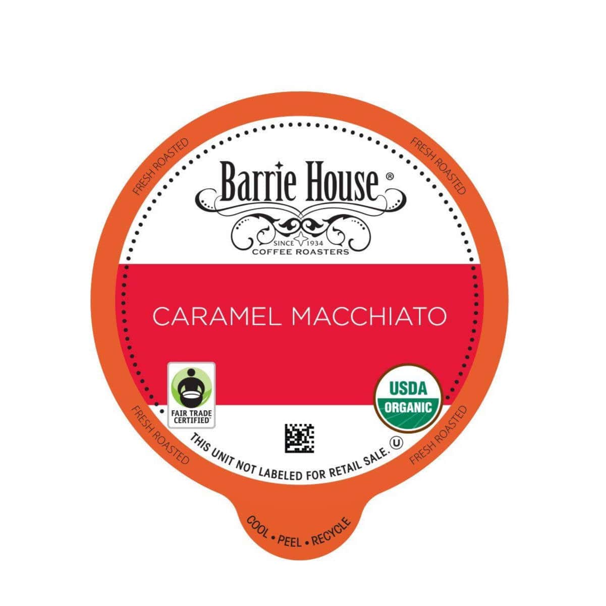 Barrie House Fair Trade Caramel Macchiato Single-Serve Coffee Pods (Case of 96) K-Cups Barrie House