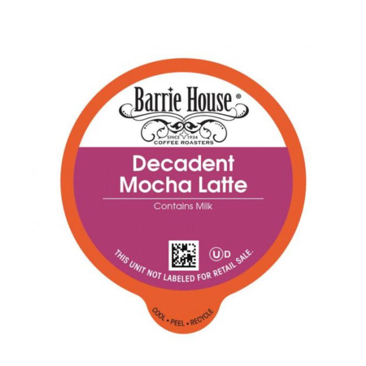 Barrie House Decadent Mocha Latte Single-Serve Coffee Pods (Case of 96) K-Cups Barrie House