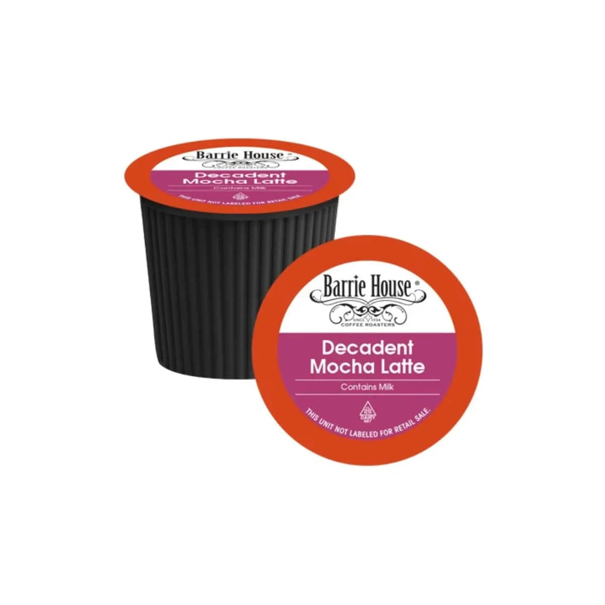 Barrie House Decadent Mocha Latte Single-Serve Coffee Pods (Box of 24) K-Cups Barrie House