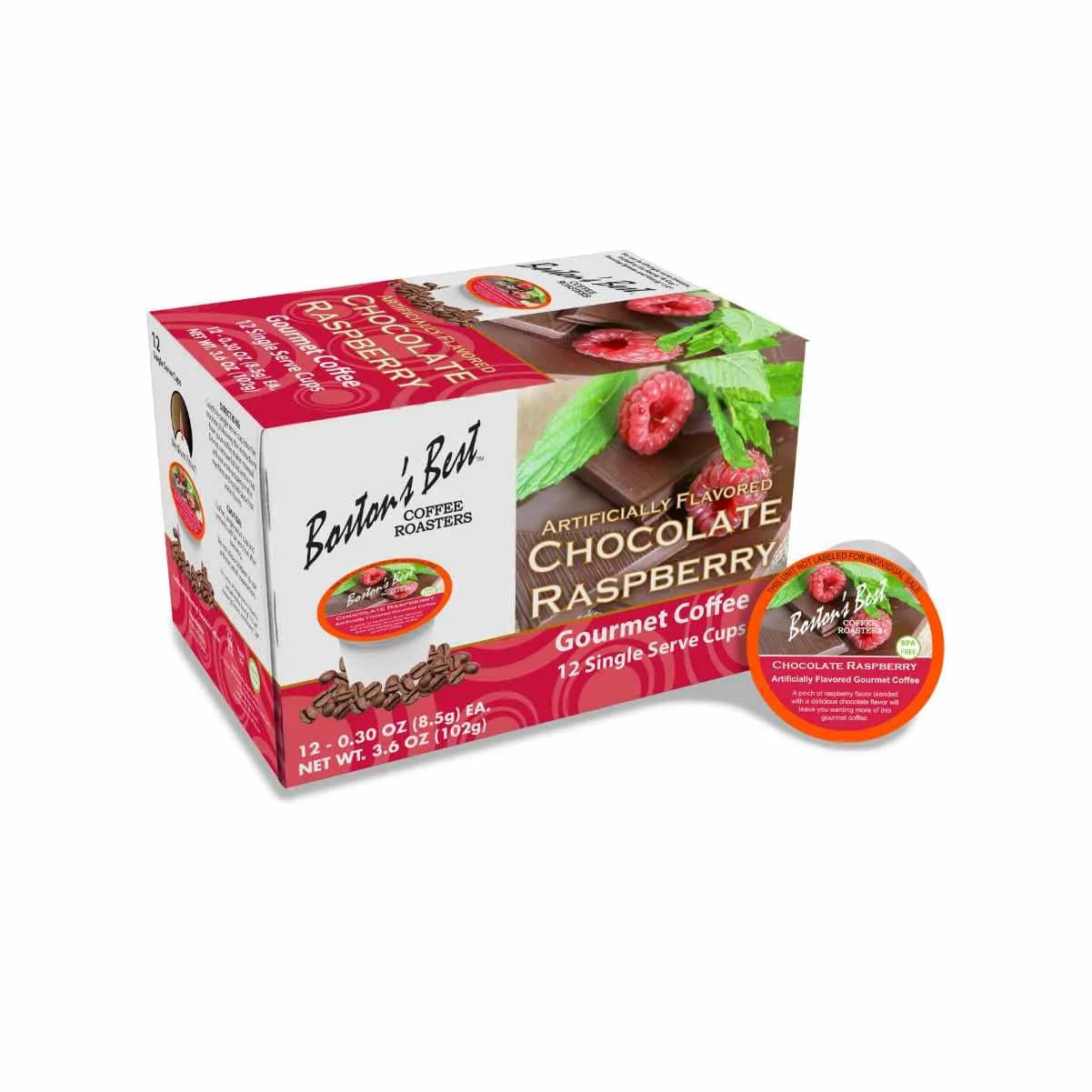 Boston's Best Chocolate Raspberry Single-Serve Coffee Pods (Box of 12) K-Cups Boston's Best