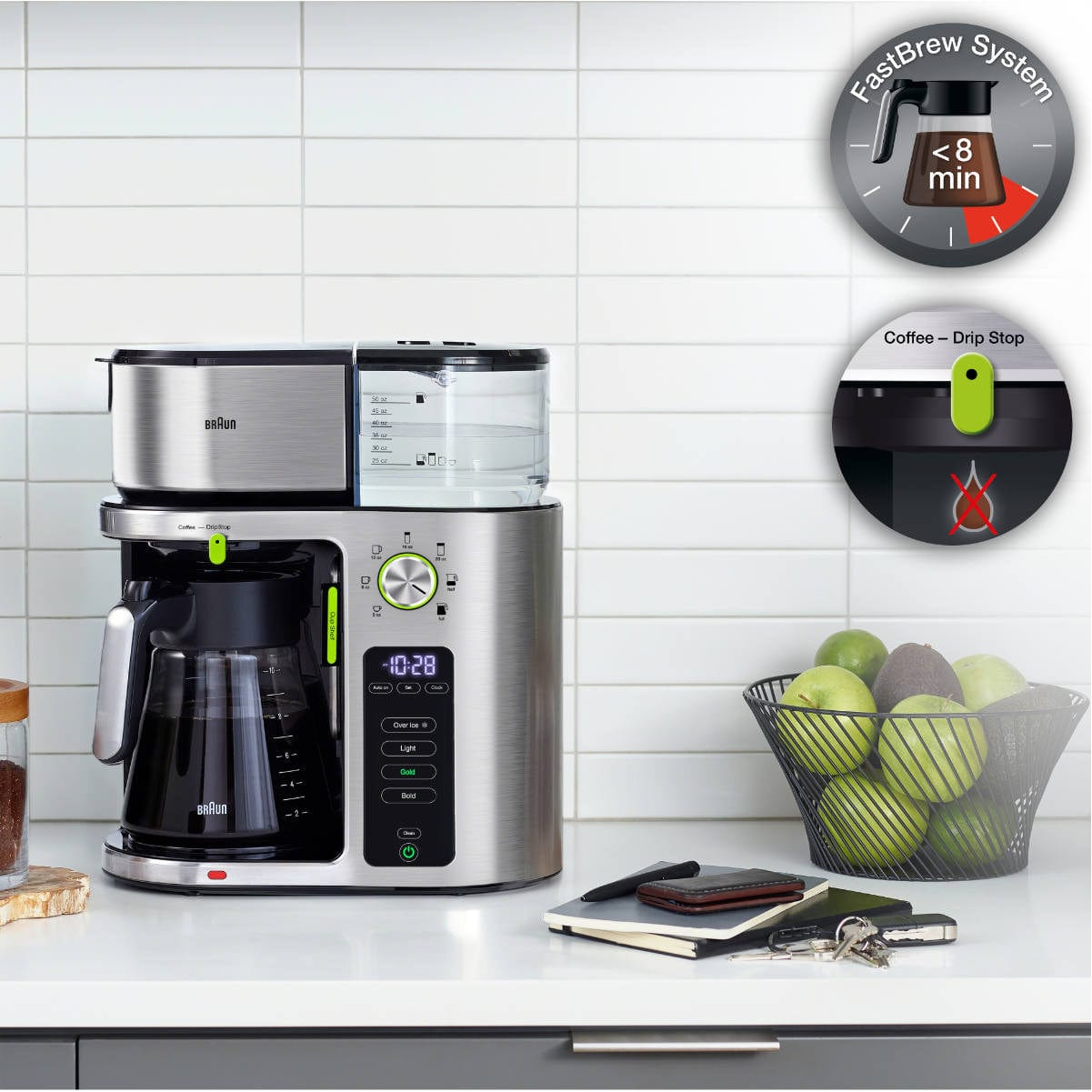 Braun MultiServe Golden Cup Drip Coffee Maker (KF9070 / Stainless Steel) Drip Coffee Maker Braun