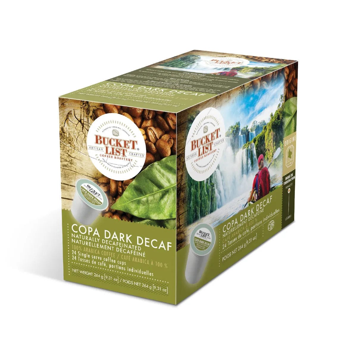 Bucket List Coffee Copa Dark Decaf Single Serve Pods (Box of 24) K-Cups Bucket List
