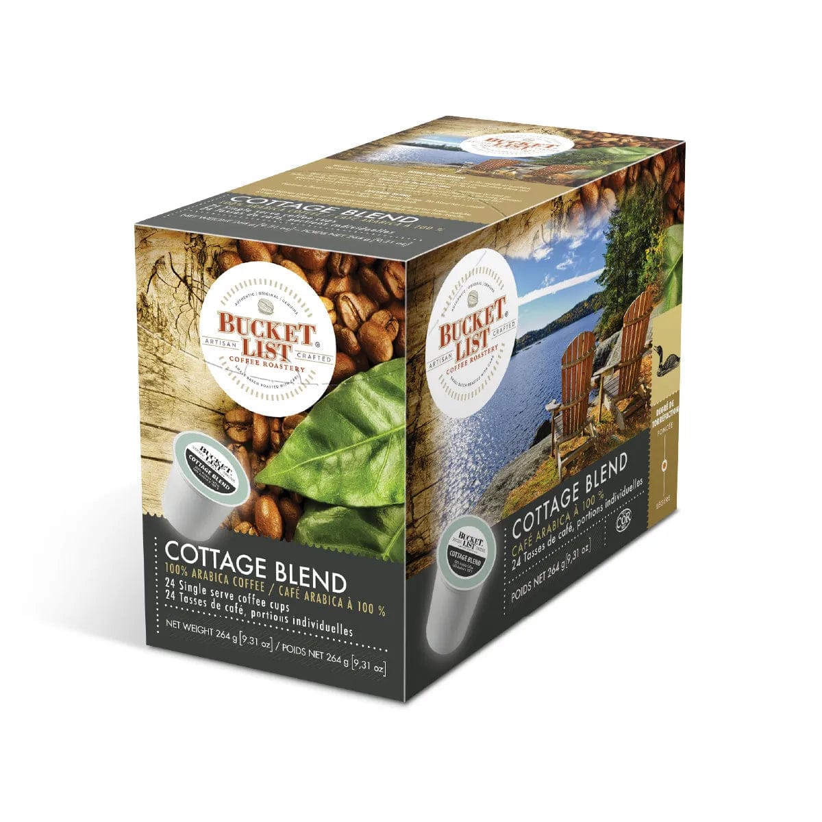 Bucket List Coffee Cottage Blend Single Serve Pods (Box of 24) K-Cups Bucket List