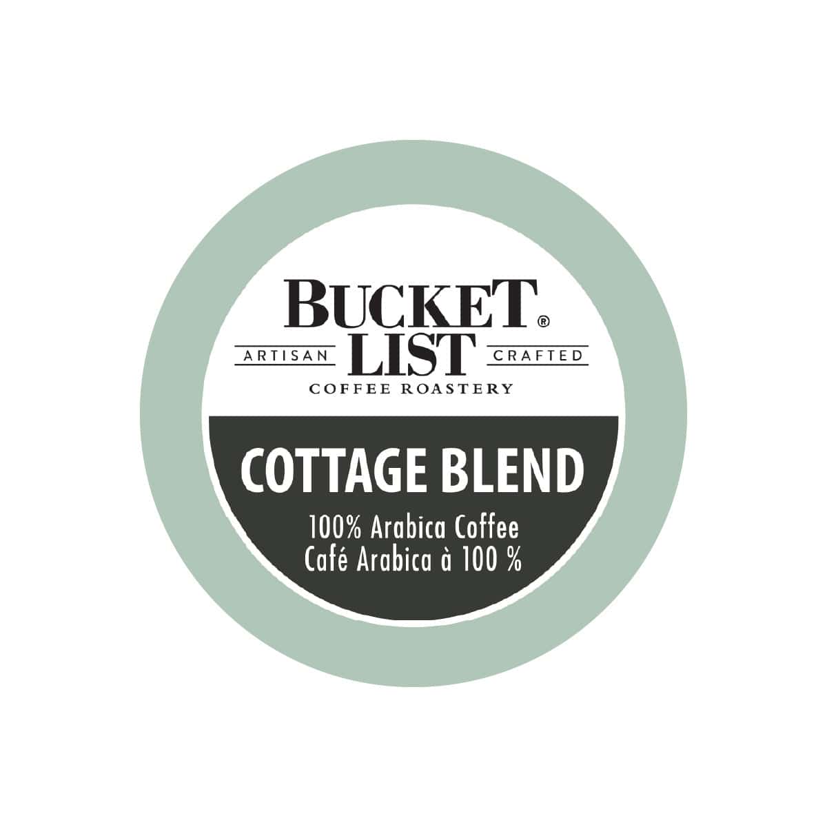 Bucket List Coffee Cottage Blend Single Serve Pods (Case of 96) K-Cups Bucket List