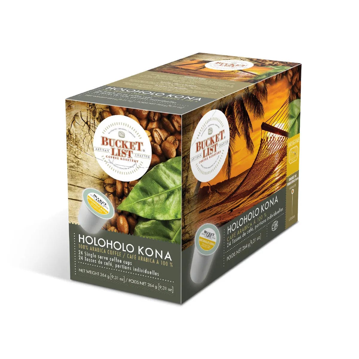 Bucket List Coffee Holoholo Kona Single Serve Pods (Box of 24) K-Cups Bucket List