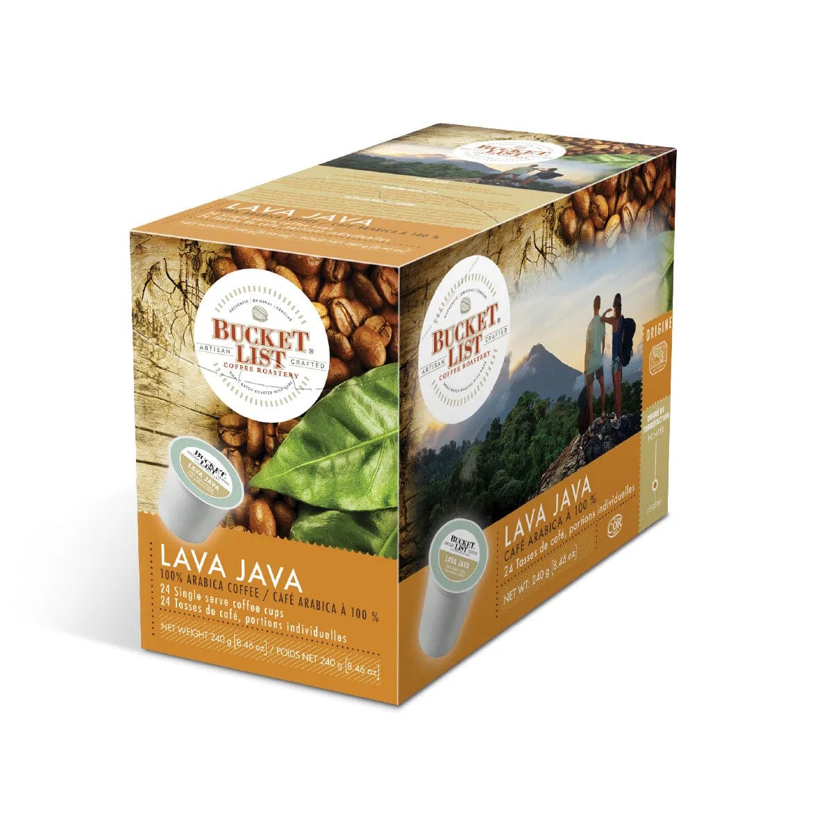 Bucket List Coffee Lava Java Single Serve Pods (Box of 24) K-Cups Bucket List