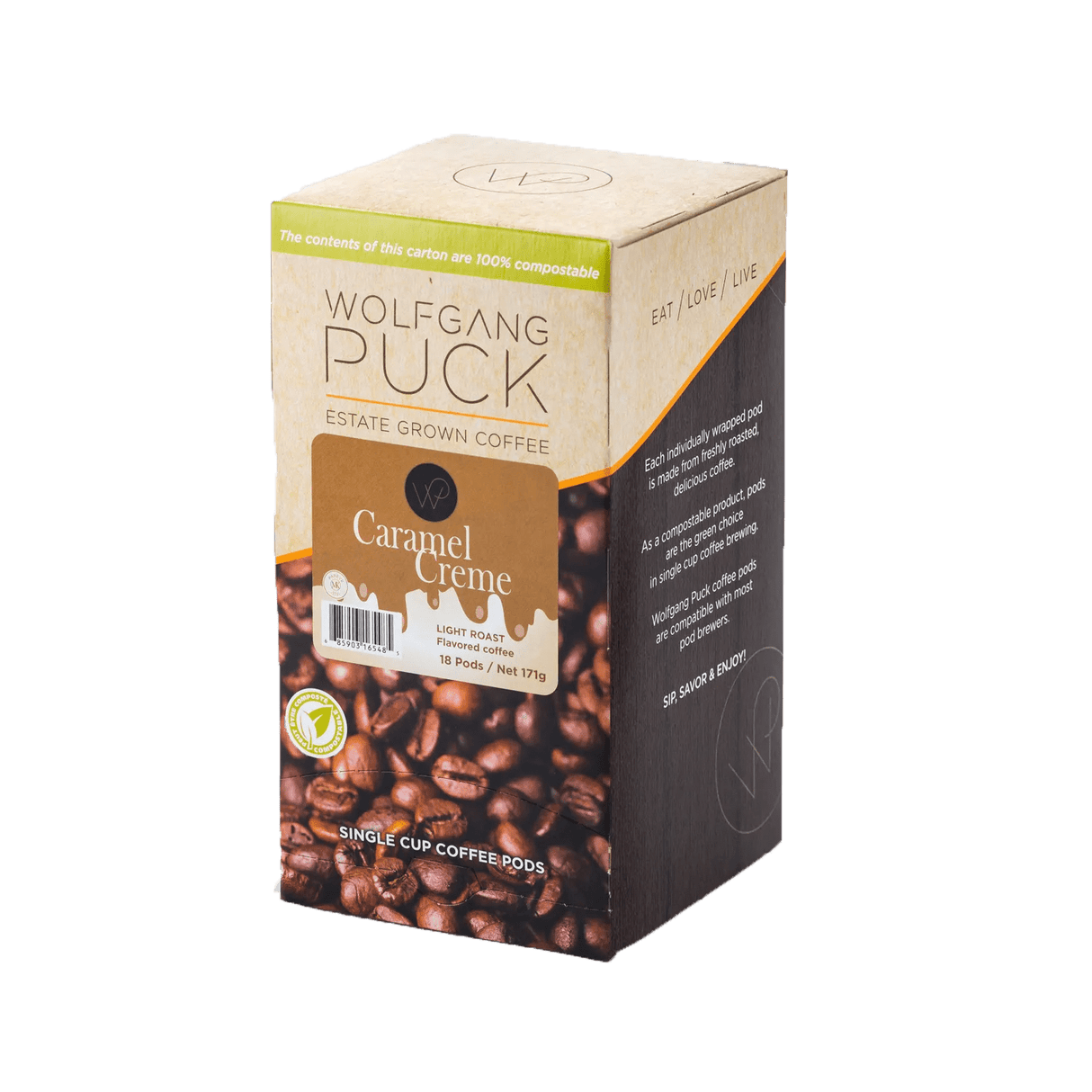 Wolfgang Puck Caramel Crème Pods Soft Coffee Pods Wolfgang Puck
