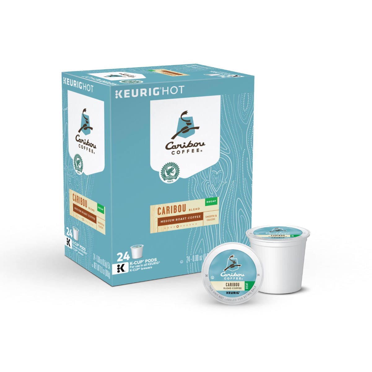 Caribou Decaf Blend K-Cup® Recyclable Coffee Pods (Box of 24) K-Cups Caribou Coffee
