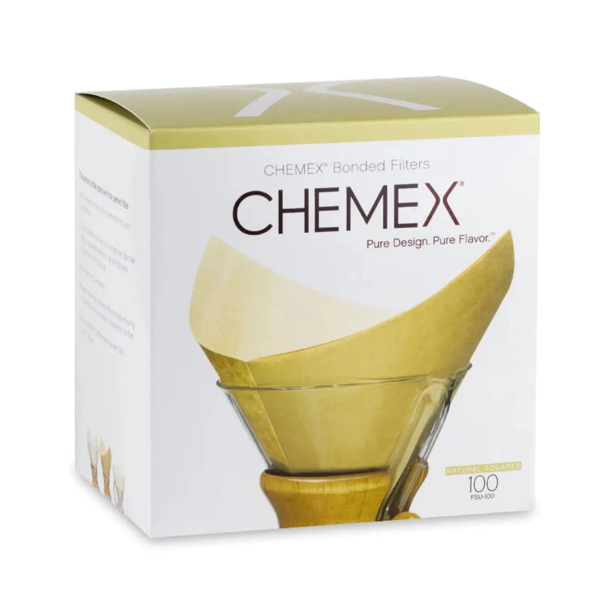 Chemex Unbleached Filter Squares FSU-100 Pour Over Equipment Chemex