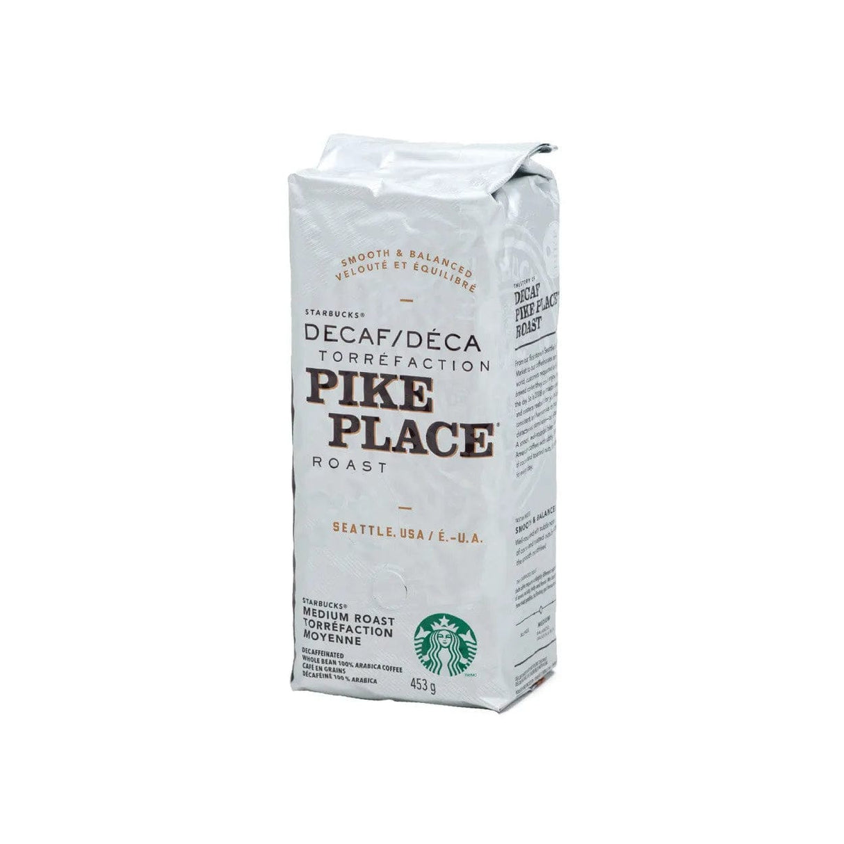 Starbucks Decaf Pike Place Coffee Beans (1lb) Whole Bean Coffee Starbucks