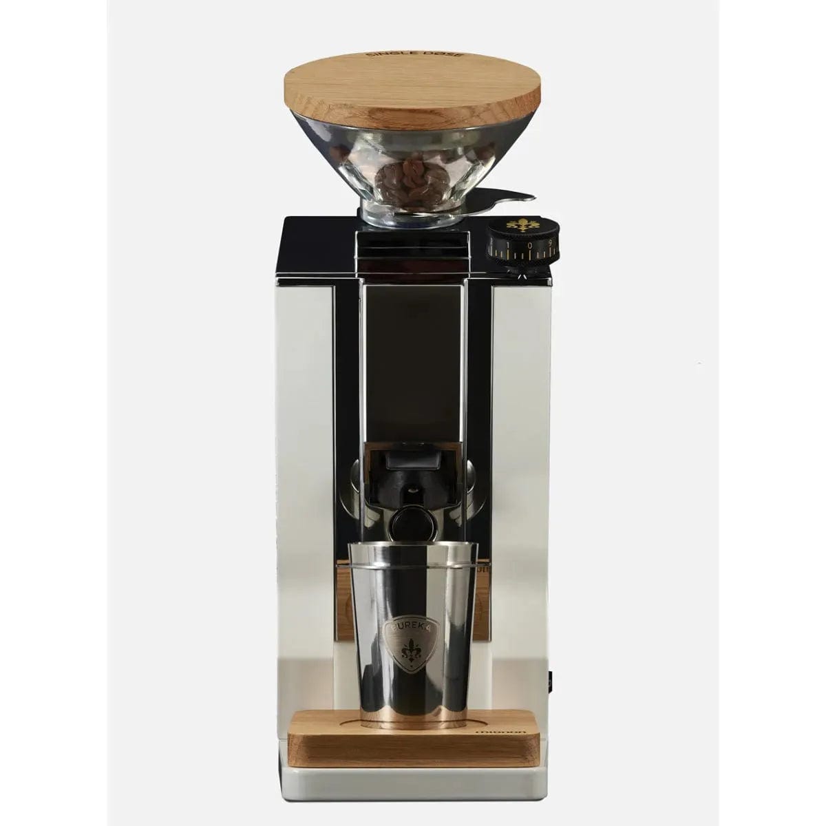 Eureka Oro Mignon Single Dose Grinder | Inclined To Zero Retention Grinder v1.1 (White) - Open Box (4555) Coffee Grinder Eureka
