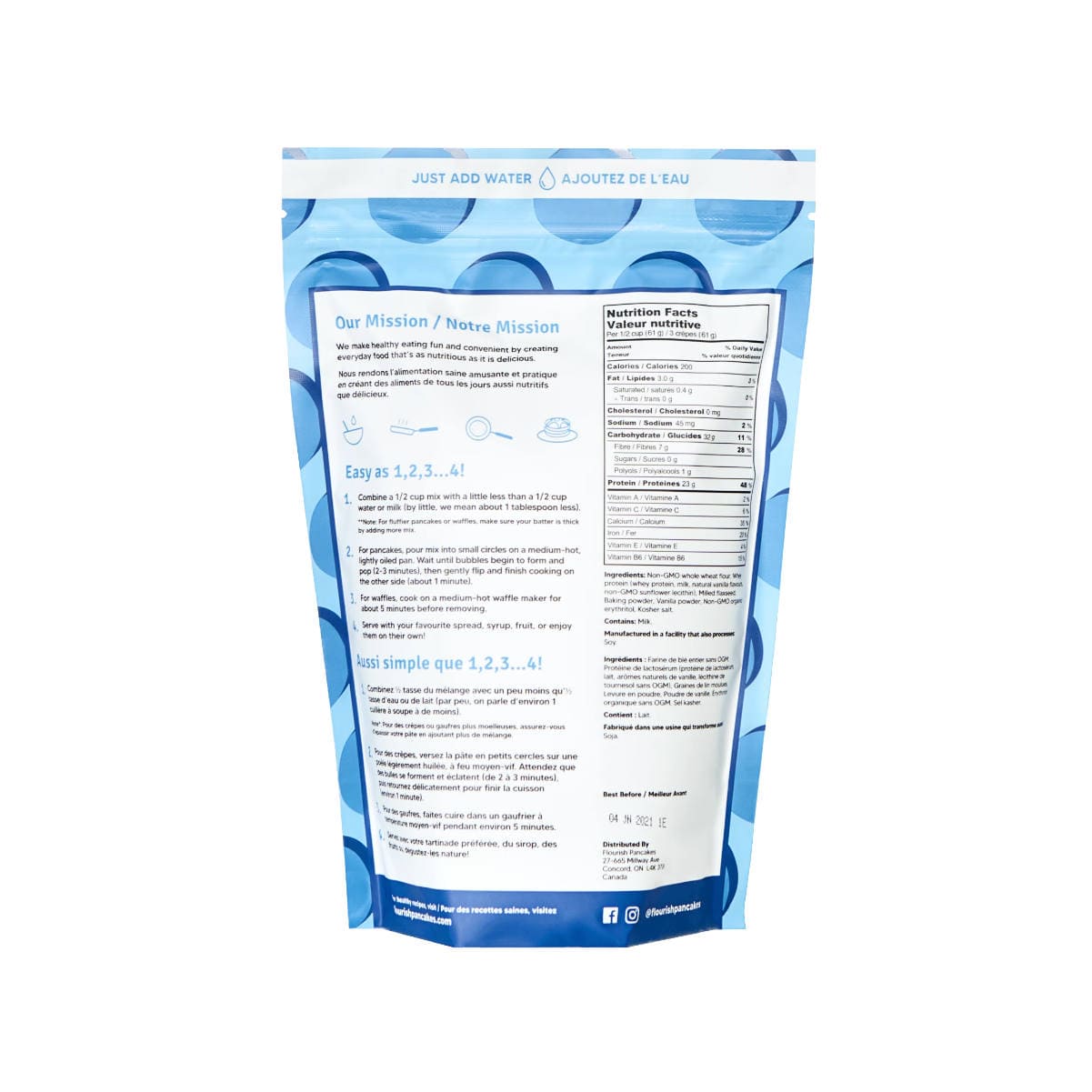 Flourish Protein Pancake & Waffle Mix Variety Pack (Buttermilk, Vanilla & Chocolate) Snacks & Treats Flourish