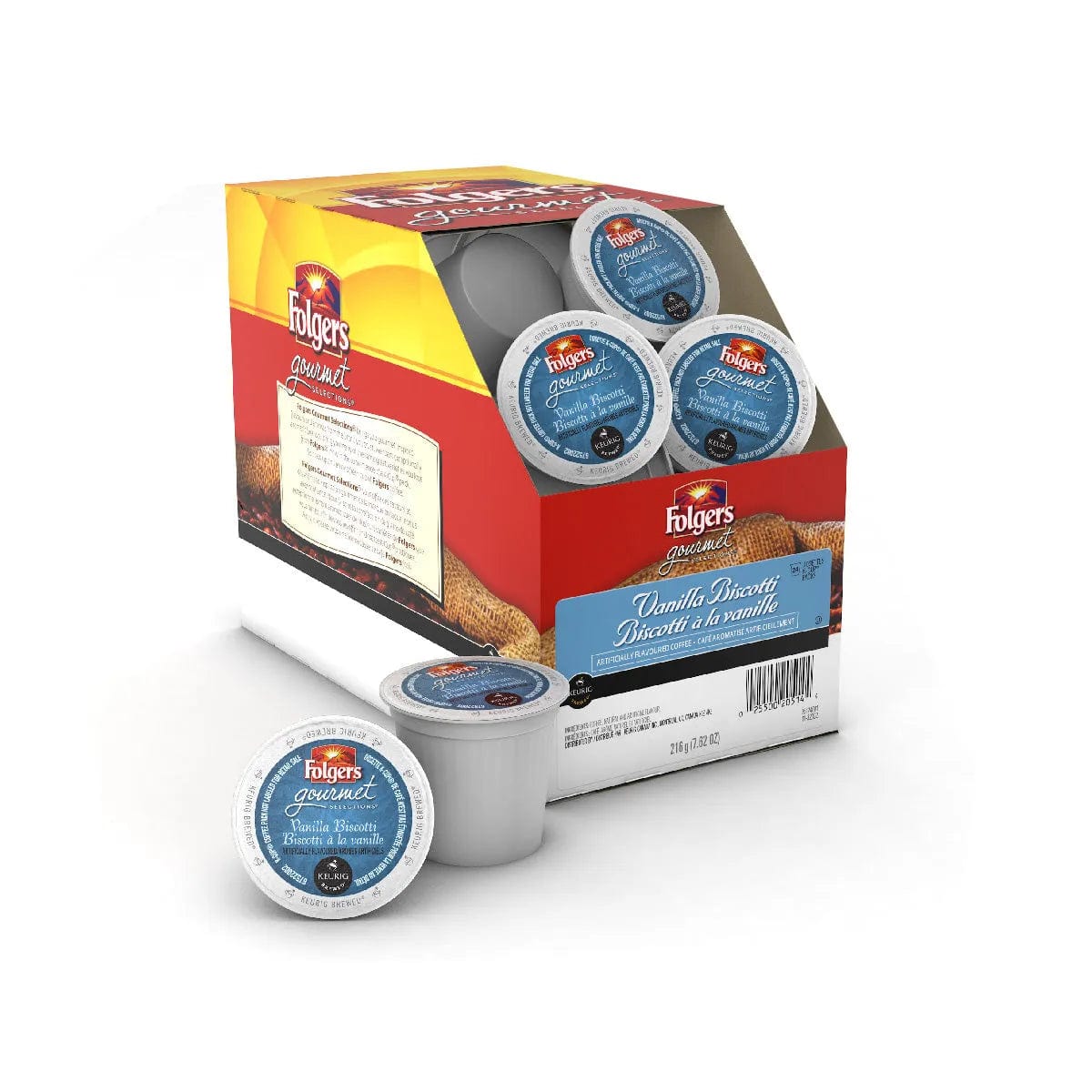 Folgers Gourmet Selections: Vanilla Biscotti K-Cup® Recyclable Pods (Box of 24) K-Cups Folgers