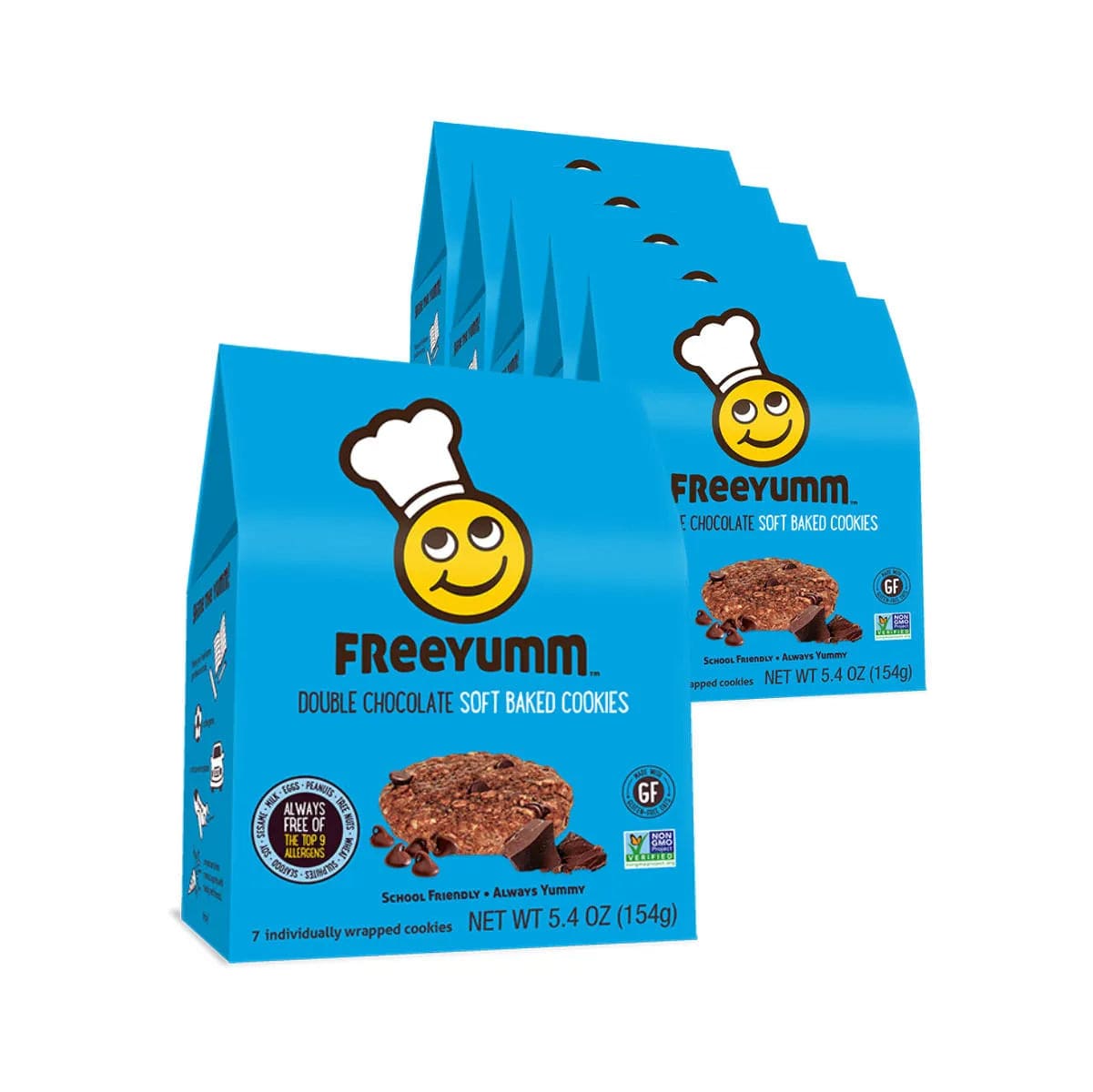FreeYumm Double Chocolate (Case of 42 Soft-Baked Cookies Individually Wrapped) Snacks & Treats FreeYumm