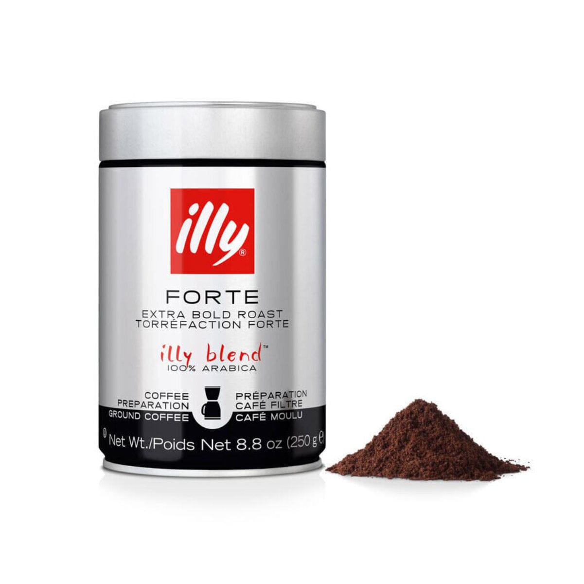 Illy Forte Extra Bold Filtro Coffee Grounds Ground Coffee Illy