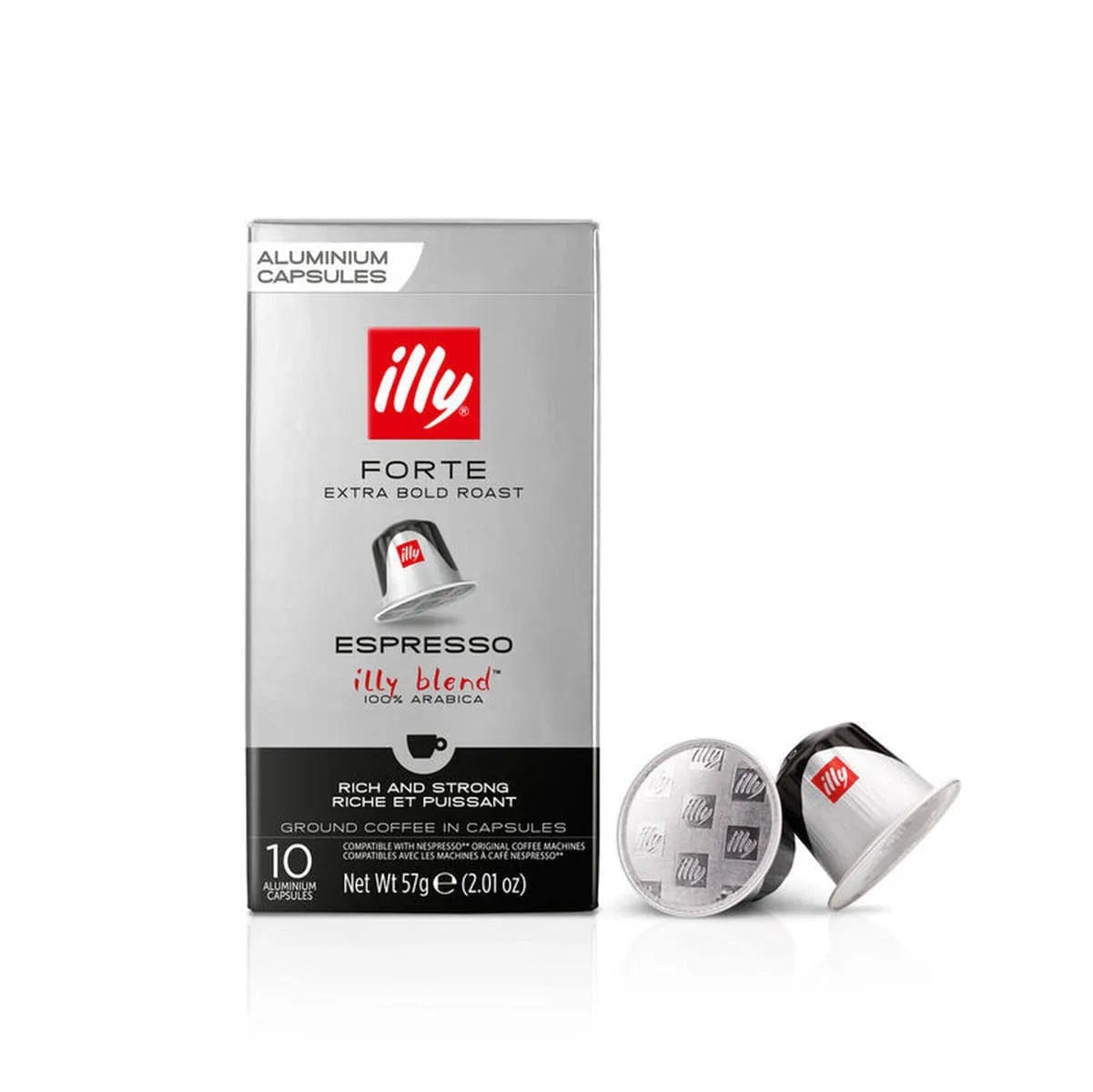 Illy Forte Extra Bold Original Compatible Espresso Coffee Capsules (Box of 10) Nespresso Compatible Capsules Illy