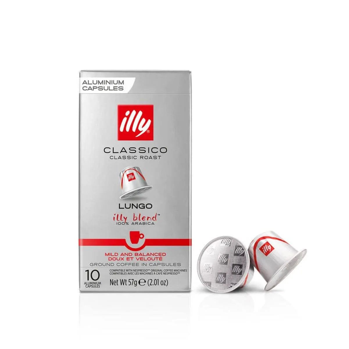 Illy Classico Lungo Original Compatible Coffee Capsules (Box of 10) Nespresso Compatible Capsules Illy