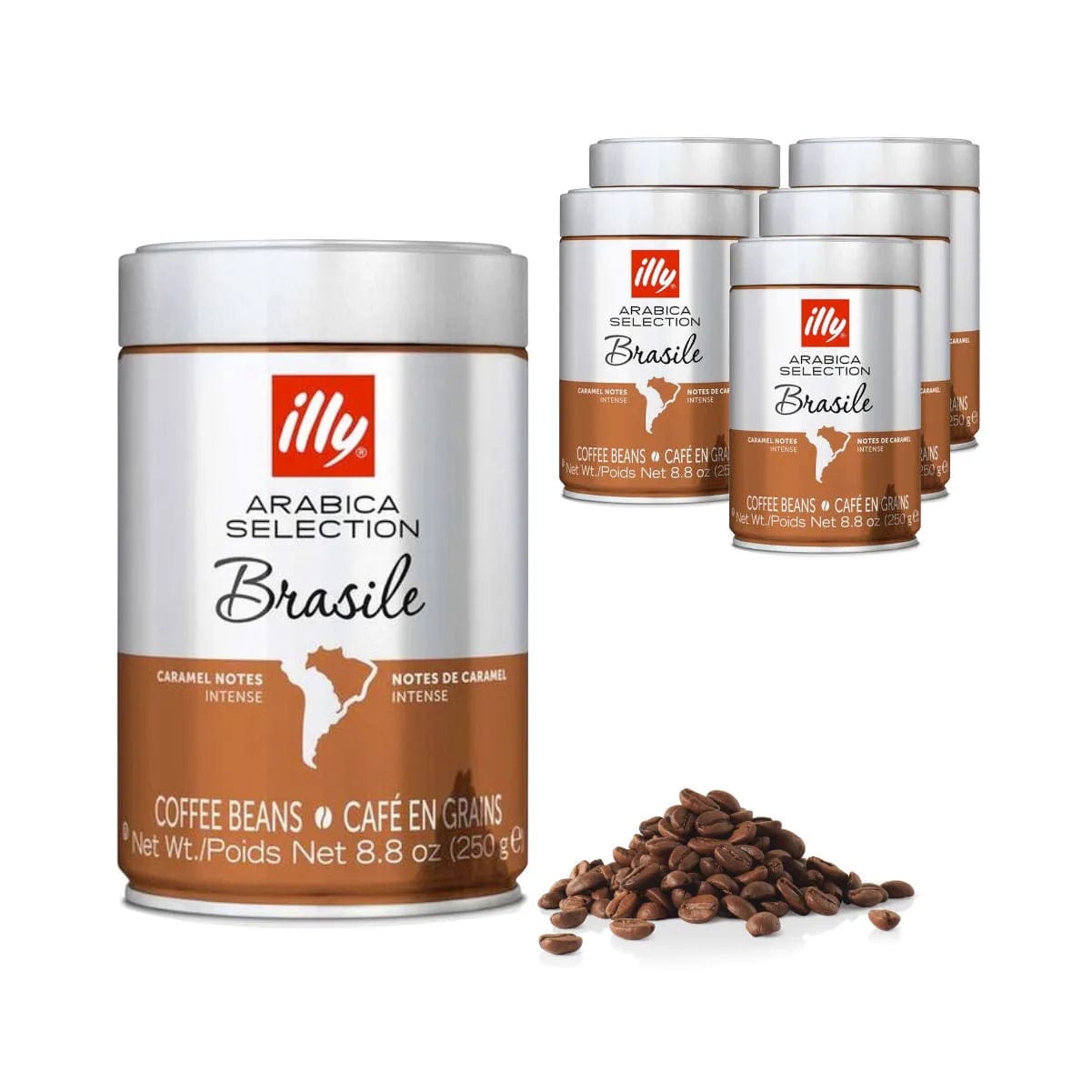 Illy Arabica Selection Brasile Coffee Beans (Case of 6) Whole Bean Coffee Illy