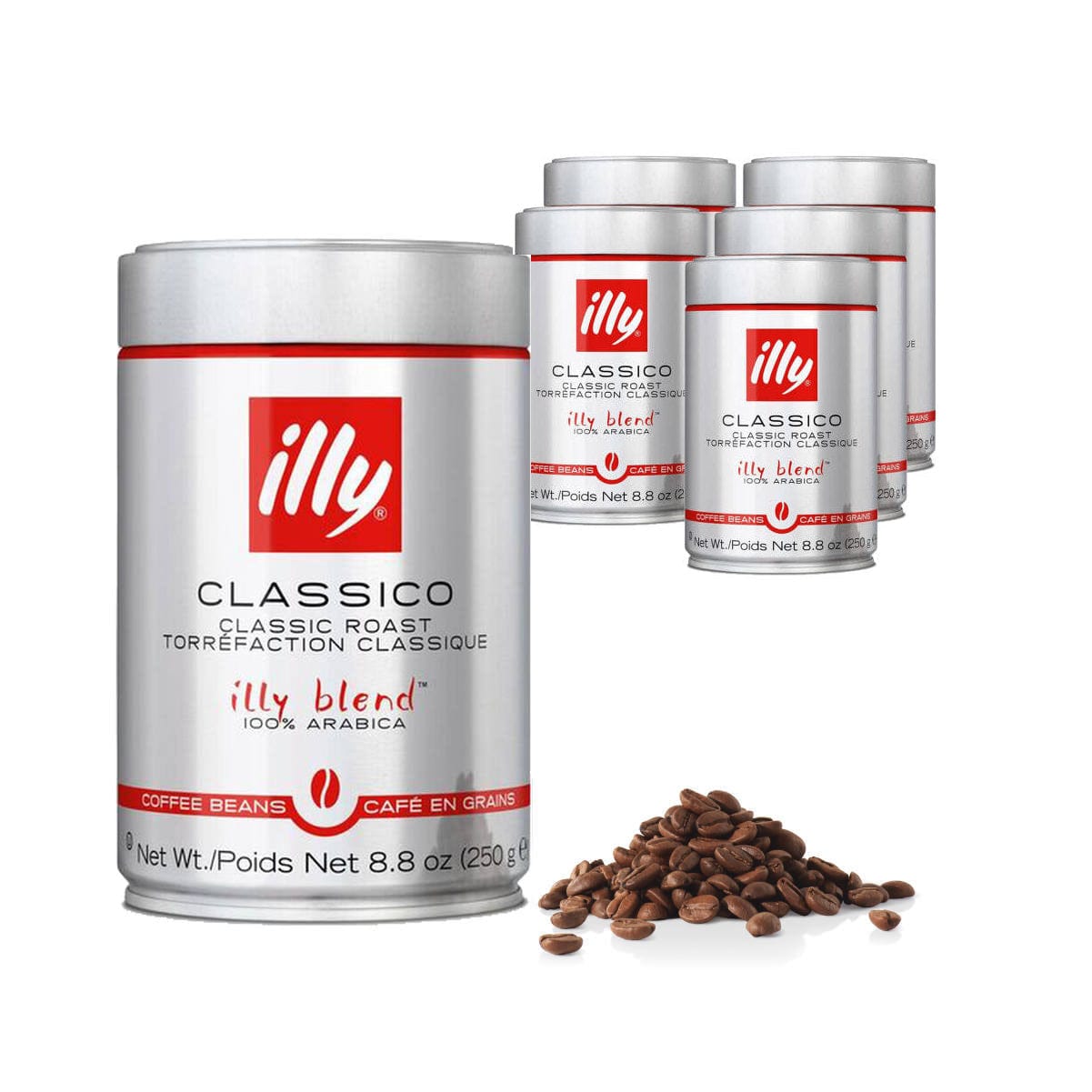 Illy Classico Medium Coffee Beans (Bulk Case of 6) Whole Bean Coffee Illy