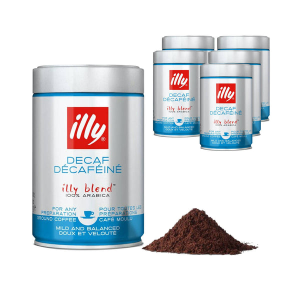 Illy Decaf Classico Ground Espresso Coffee (Bulk Case of 6)