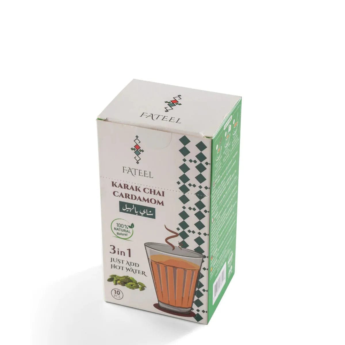 Fateel Karak Chai Cardamom(Tea Latte) Premix 10 Packs Tea Bags Fateel