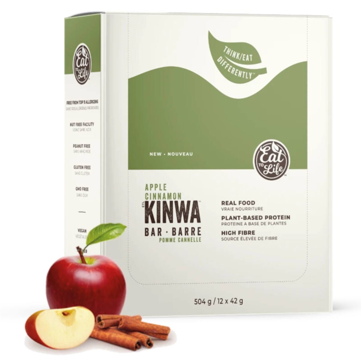 Eat to Life Apple Cinnamon Kinwa Bars (Box of 12) Snacks & Treats Eat to Life