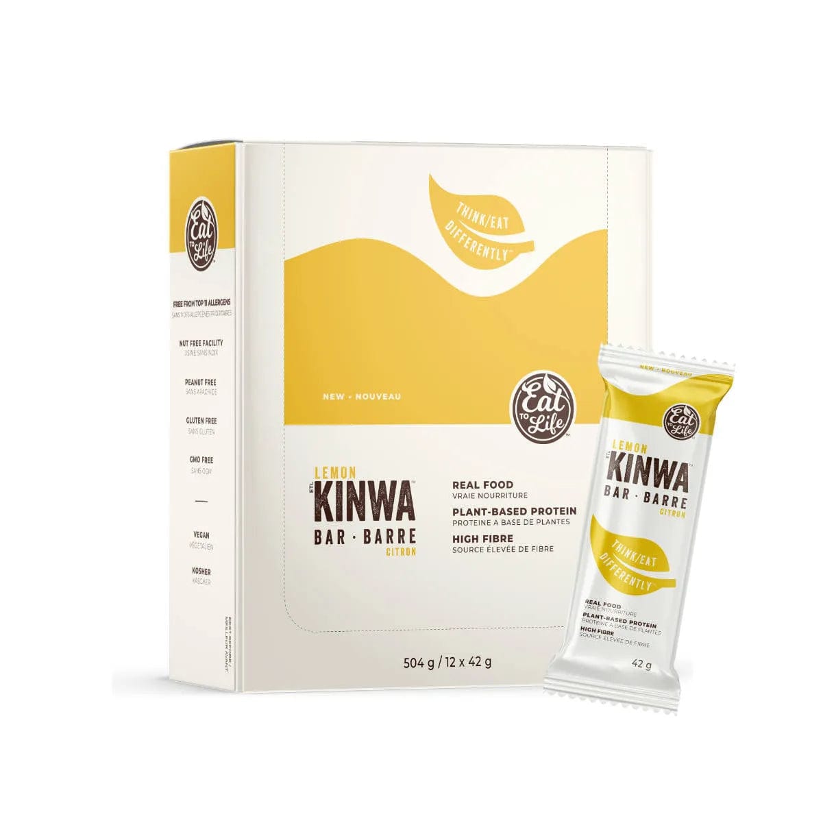 Eat to Life Lemon Kinwa Bars (Box of 12) Snacks & Treats Eat to Life