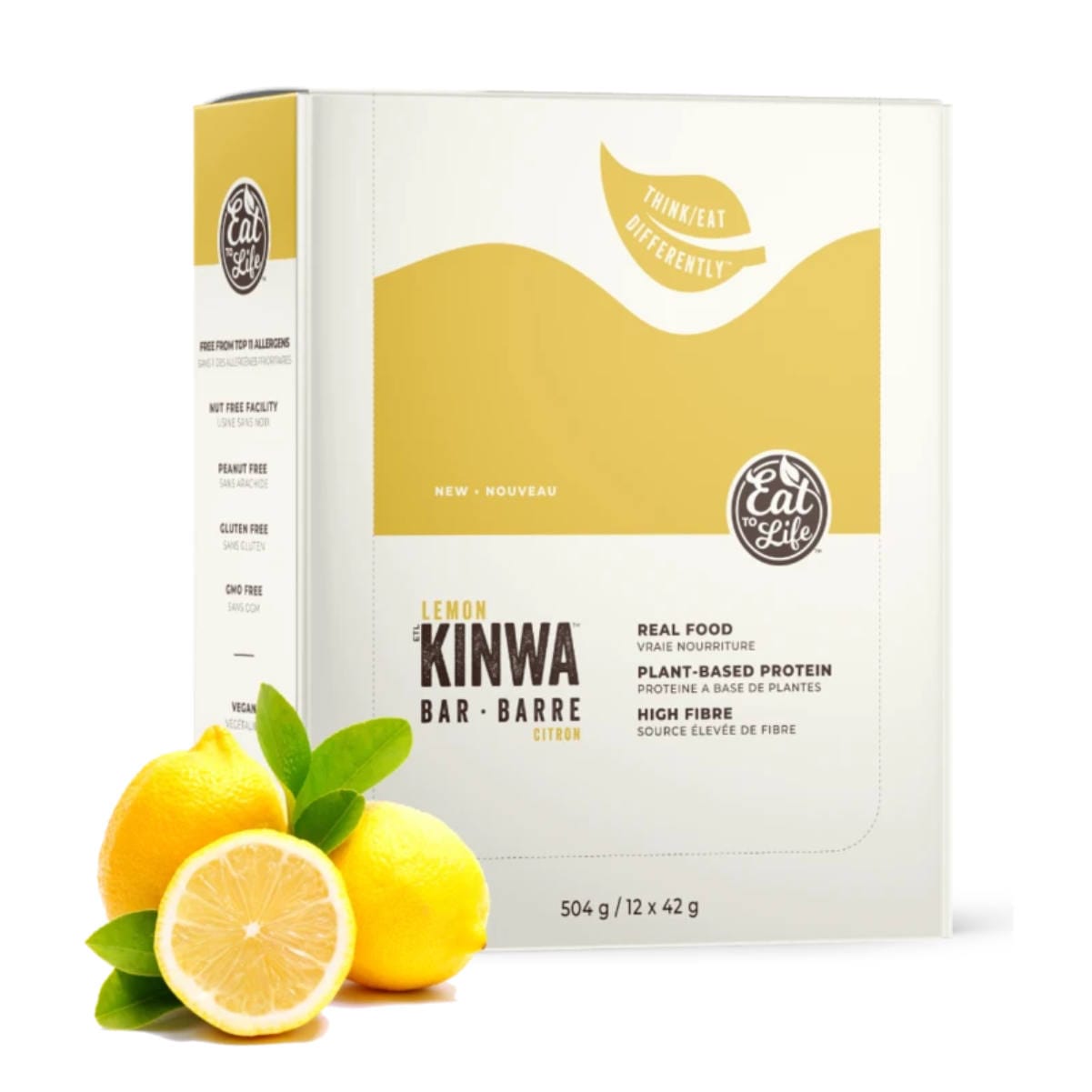 Eat to Life Lemon Kinwa Bars (Box of 12) Snacks & Treats Eat to Life