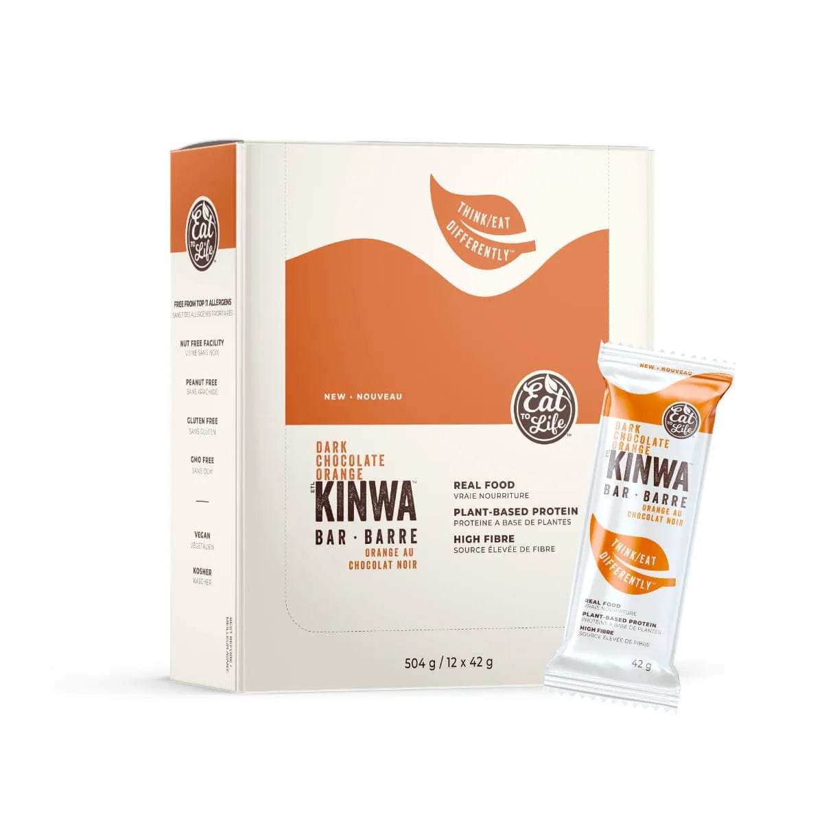 Eat to Life Dark Chocolate Orange Kinwa Bars (Box of 12) Snacks & Treats Eat to Life