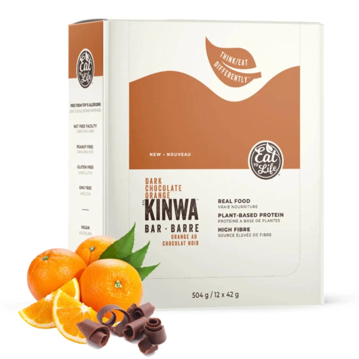 Eat to Life Dark Chocolate Orange Kinwa Bars (Box of 12) Snacks & Treats Eat to Life