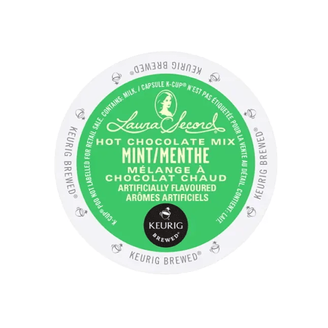 Laura Secord Mint Hot Chocolate K-Cup® Pods (Case of 96) - Best Before Sep 13, 2024 K-Cups Laura Secord