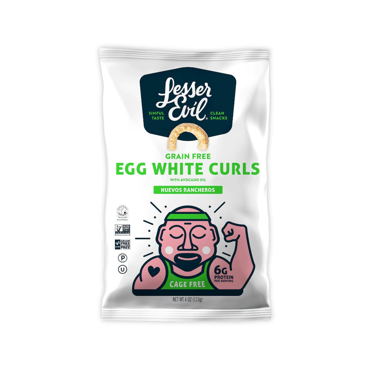 LesserEvil Huevos Rancheros Grain-Free Egg White Curls 4oz (Case of 9 Bags) Snacks & Treats LesserEvil